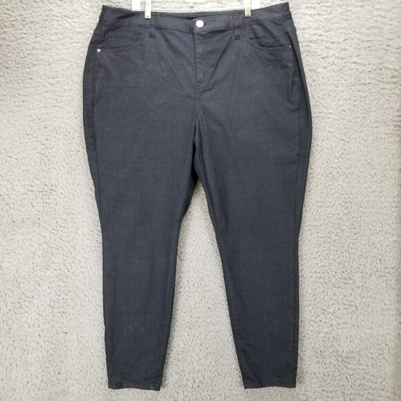 Lane Bryant Jeans Womens 24 Black Stretch Denim Skinny - Picture 1 of 12